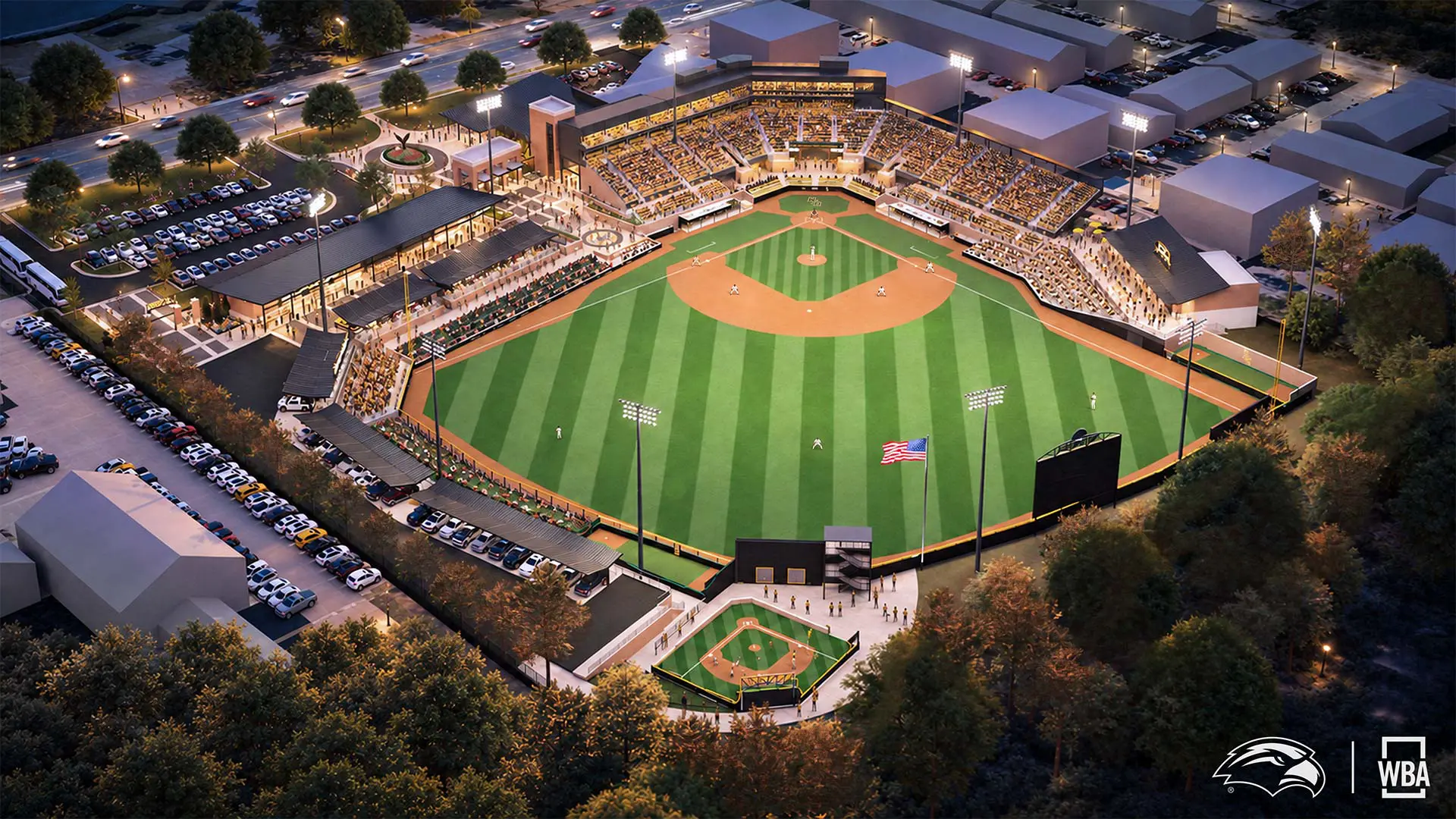 Master-plan rendering of the renovated Pete Taylor Park