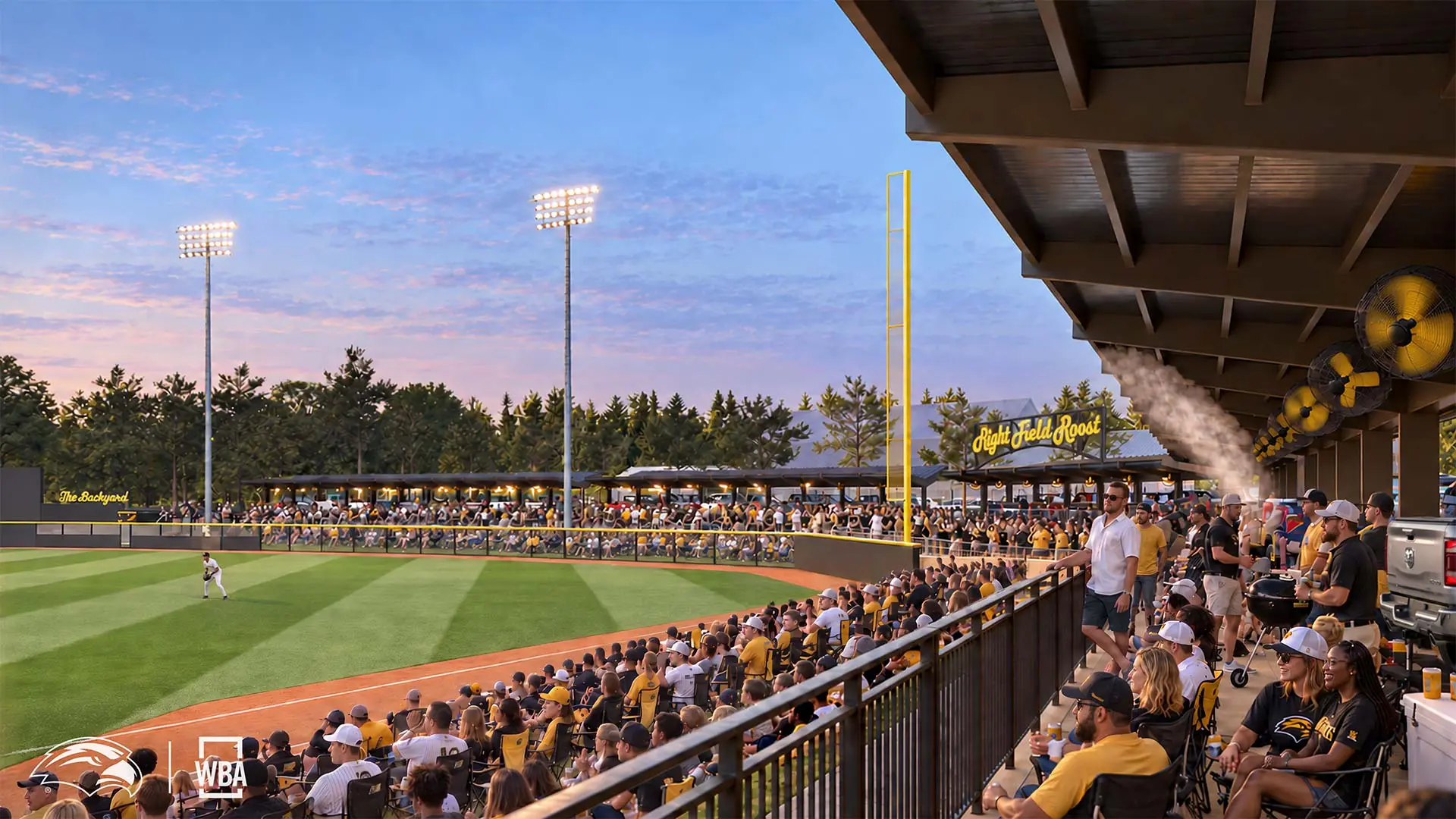 Premium clubhouse and concessions at the Left Field Landing